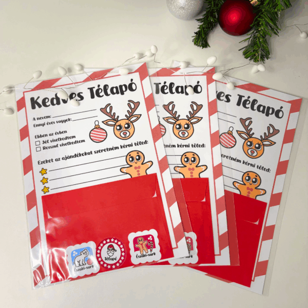 Mikulás levél papír csomag