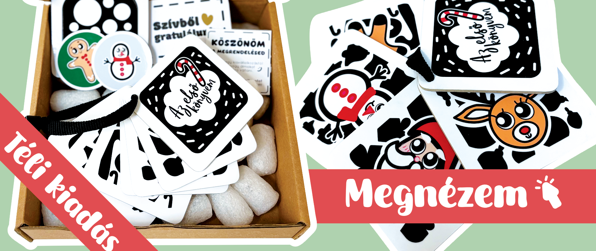 téli kontrasztos baba könyv